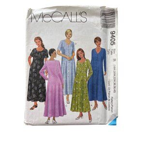 90S McCalls 9405 Dress Sewing Pattern Size R 18W-22W Button Front Vintage UNCUT
